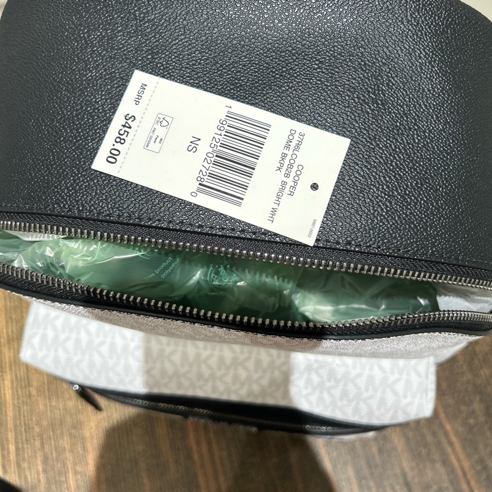 Michael Kors Cooper Canvas dome Backpack NWT new with tag white - Picture 12 of 15
